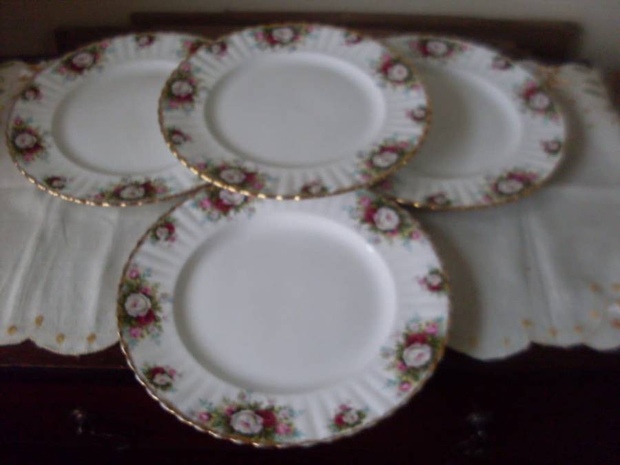 ROYAL ALBERT CELEBRATION 4 X  DINNER PLATES...26 CM X 26 CM EACH