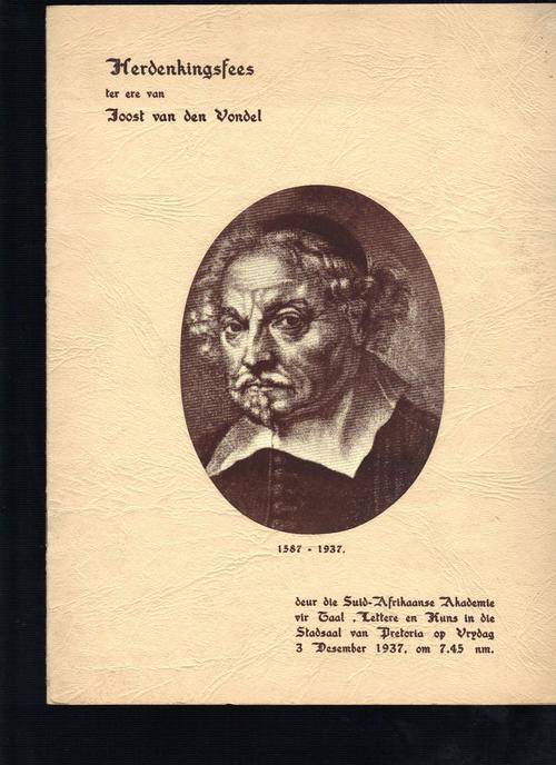 Herdenkingsfees ter ere van Joost van den Vondel 1587-1937