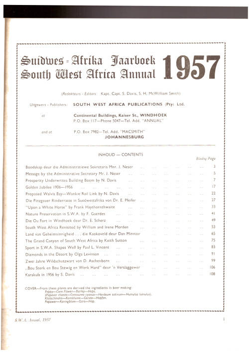 SuidwesAfrika Jaarboek / South West Africa Annual 1957