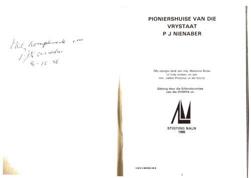 Pioniershuise van die Vrystaat- GETEKEN
