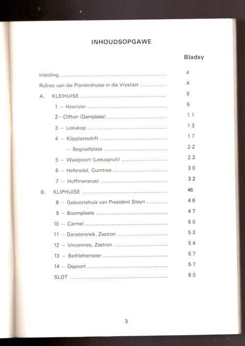 Pioniershuise van die Vrystaat- GETEKEN