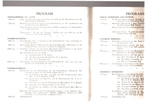 Pietersburg- Besoek van die Staatspresident C.R. Swart, 2-11-1963, programme pamphlet
