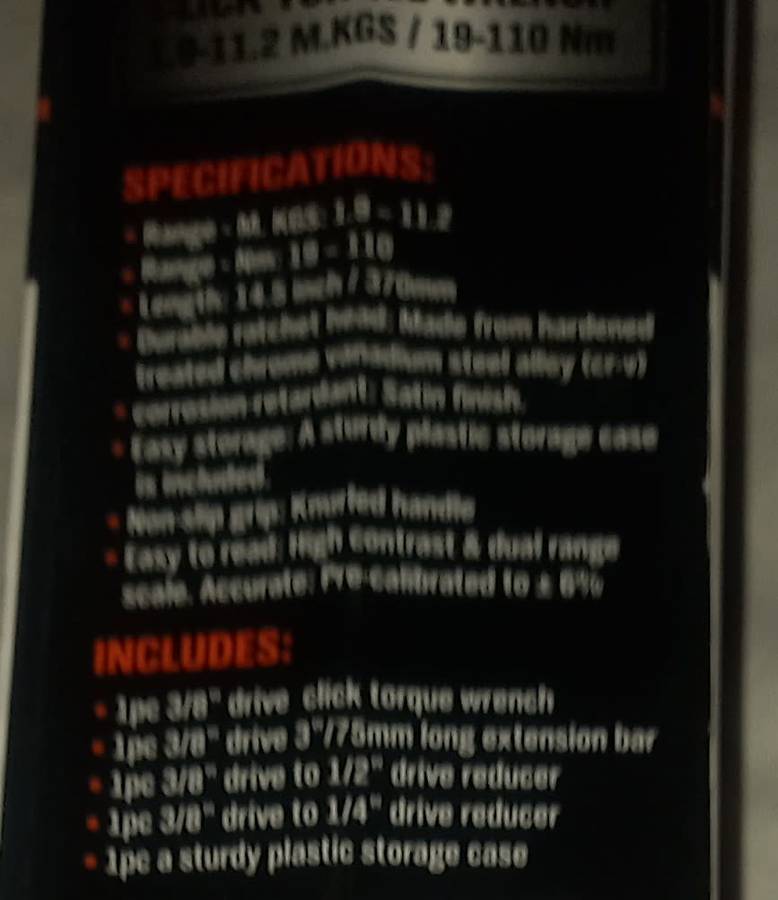 Click Torque Wrench