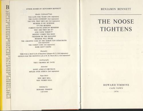 The Noose Tightens : Benjamin Bennnettt