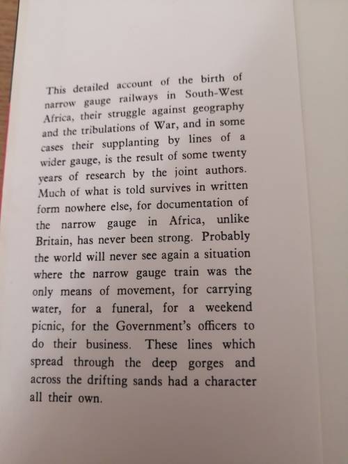 Namib Narrow Gauge : Sydney Moir/H Crittenden