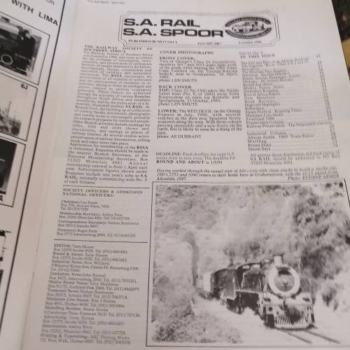SA Rail Official magazine of the Railway Society Of South Africa. Twelve volumes