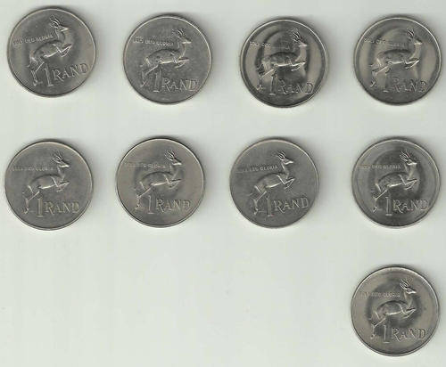 South Africa R1 - Nickel - Great Condition - Lot of 9 - See Description for Dates