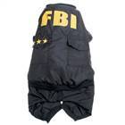 FBI Style Warm Coat Dog Apparel Pet Clothes 4-Leg Holes - Black