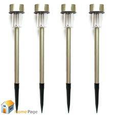 Set of 4 Stainless Steel Garden Lights