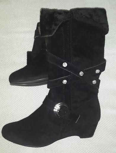 Brand new black suede boots