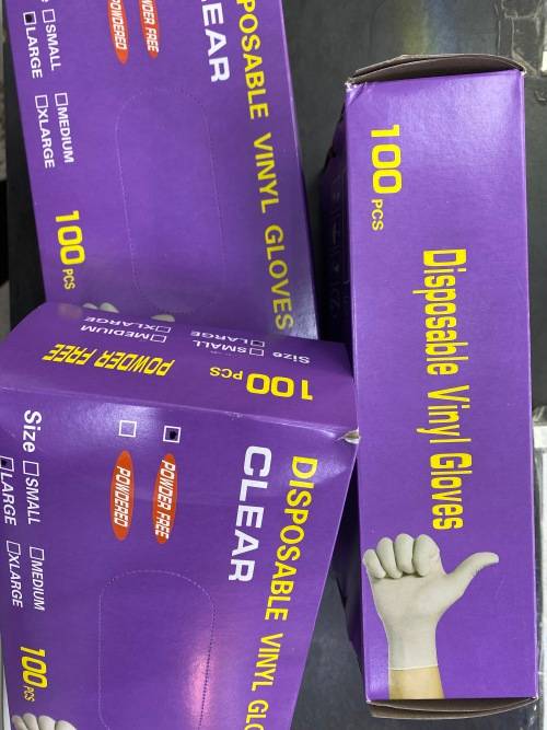 DISPOSABLE VINYL GLOVES 100PCS/BOX