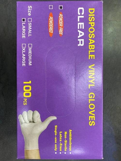 DISPOSABLE VINYL GLOVES 100PCS/BOX