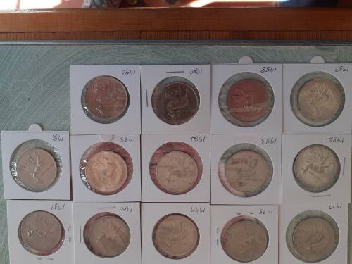 1977 - 1990 circulated 1RAND COINS