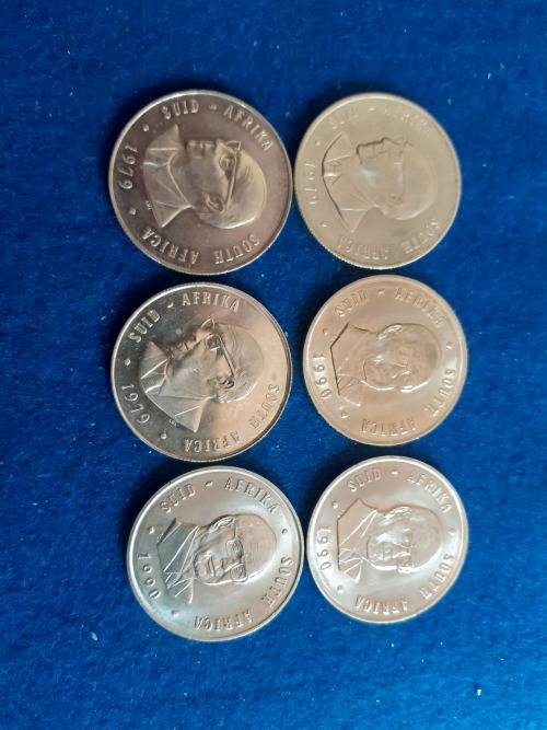 LOT OF 6 NICKEL 1 RAND COINS BUY 3 AND GET 3 FREE