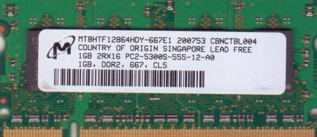 1GB 2Rx16 PC2-5300s