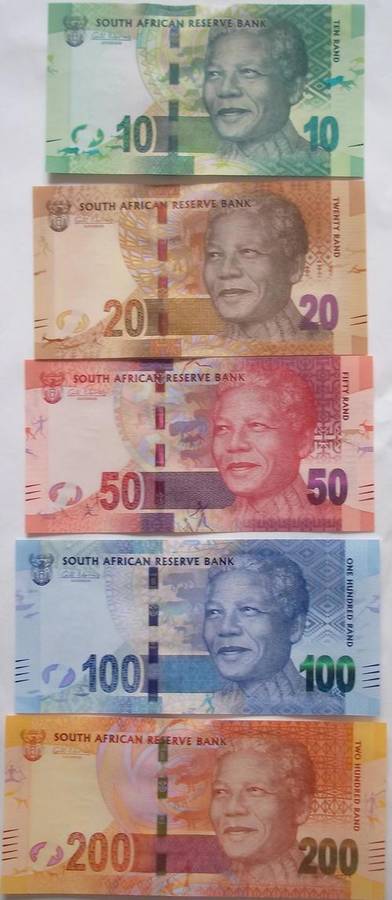 Nelson Mandela banknotes - Gill Marcus - Set of unc notes. Ser. no. 1112 all the same