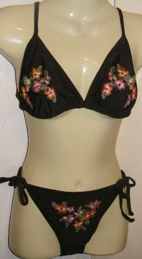 SALE!!!!! GORGEOUS BROWN TANGA WITH FLOWERS (36)