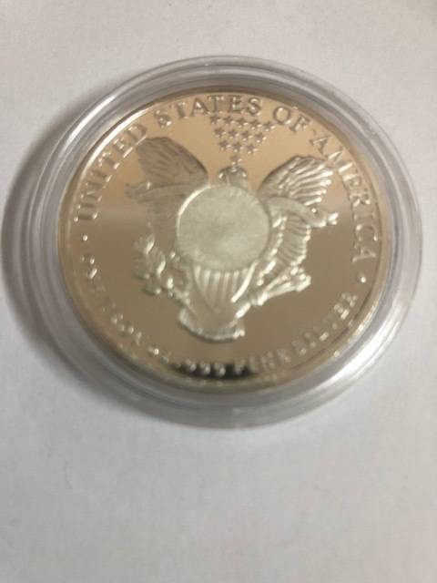 SILVER LIBERTY ROUND 1 OUNCE COIN SILVER FINENESS .9999 ENCAPSULATED