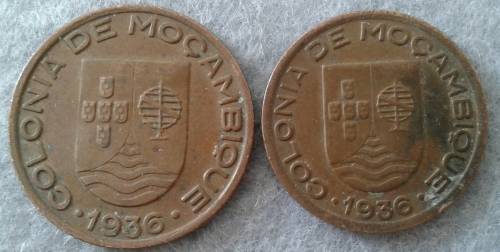 1936 MOZAMBIQUE 20 & 10 CENTAVOS