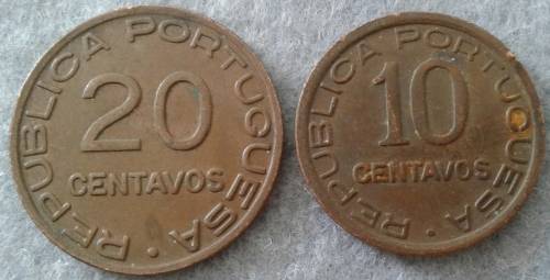 1936 MOZAMBIQUE 20 & 10 CENTAVOS