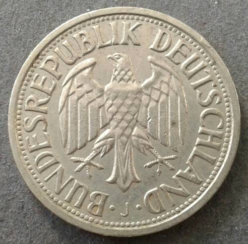 1962 GERMANY 1 MARK (J) NGC XF=$17 = R198