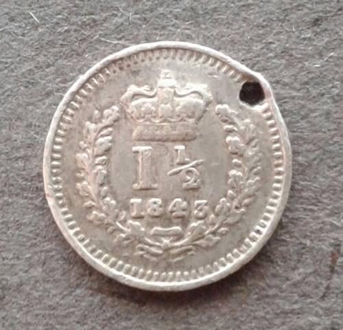 1843 G.BRIT THREE HALF PENCE