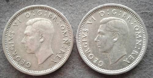1940 & 41 G.BRIT THREE PENCE PAIR