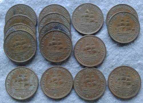 16 X SAU 1 PENNIES 1952 - 1959 : NO 1957 + 2 /1941 + 2 /1943