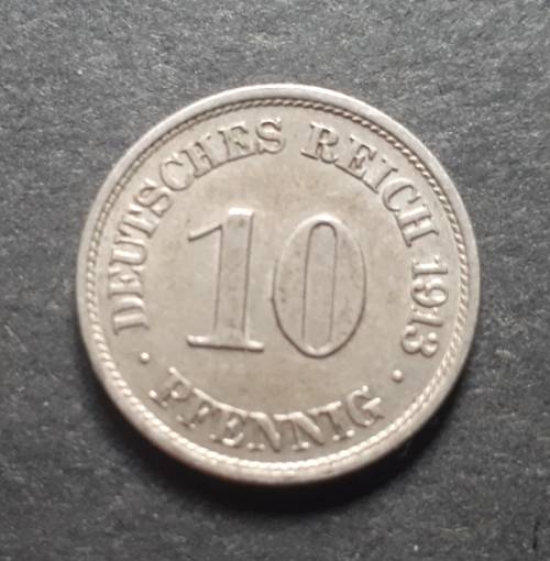 1913 GERMANY 10 PFENNIG (J)