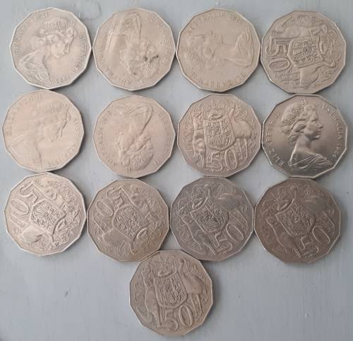 13 X AUSTRALIA 50 CENT