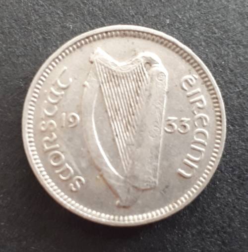 1933 IRELAND THREEPENCE