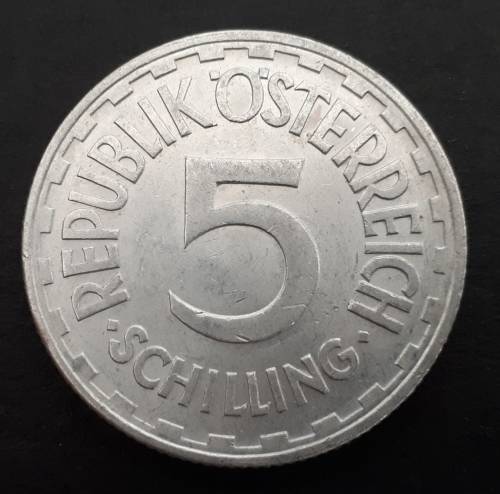 1952 AUSTRIA 5 SCHILLING : A/UNC : 31 MM DIAMETER