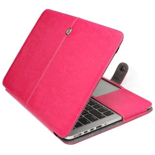 MacBook Pro Retina 15` Leather Case with Snap Fastener (Pink)