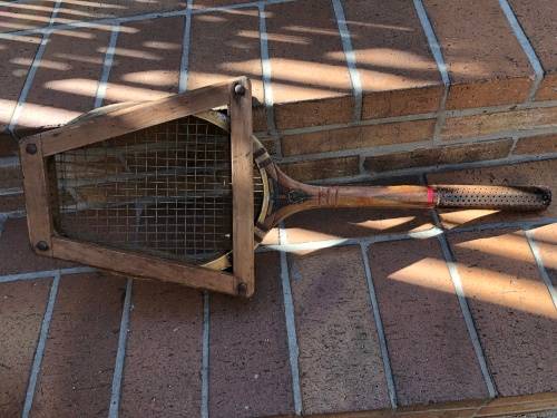 Vintage tennis racquet with press - fantastic for mancave or display