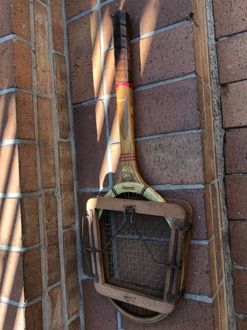 Vintage tennis racquet with press - fantastic for mancave or display