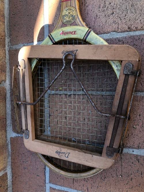 Vintage tennis racquet with press - fantastic for mancave or display