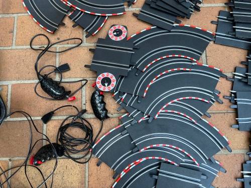 Very large Carrera scalextrix set with 4 cars and many extras