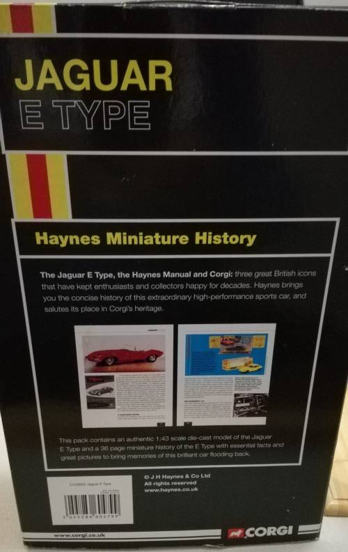 HAYNES/CORGI/JAGUAR ONCE OF COLLABORATION ONLY ONE AVAILABLE JAGUAR E TYPE CABRIO  BARGAIN PRICE