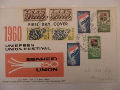 Union (1960) 50th Anniversary of SA Union on Souvenir Cover (Both values!!!!)