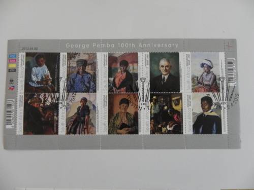 RSA 8.27 (2012) - 100th Anniversary George Pemba  Full Sheet CTO Canceleld