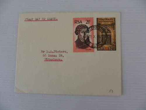 RSA 1.06 (1967) - 450th Anniversary of Reformation Private FDC
