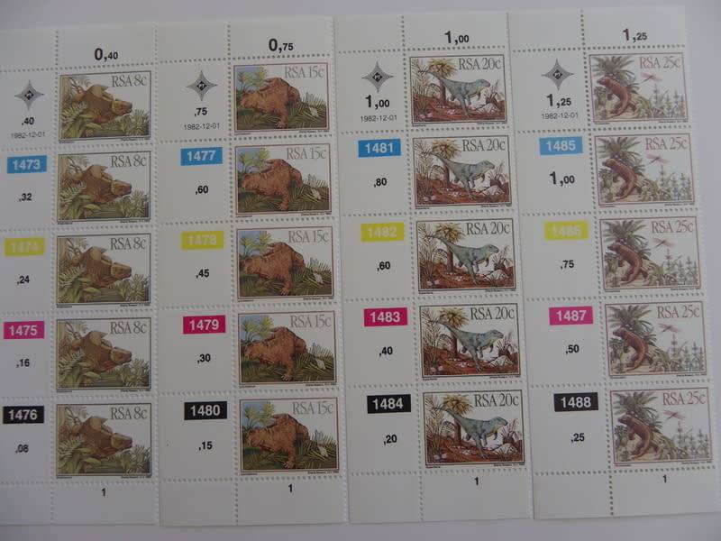 RSA 4.02 (1982) - Prehistoric Animals Mint Control Block Set