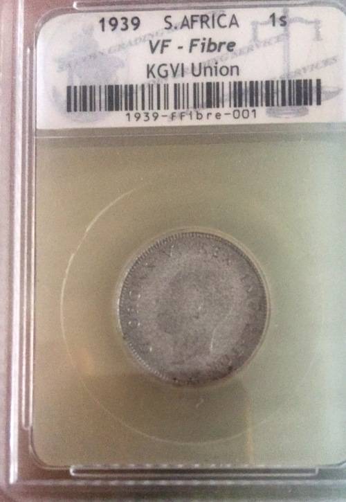 1939 Shilling - Fibre Coin - VF Graded- VERY VERY SCARE!!!