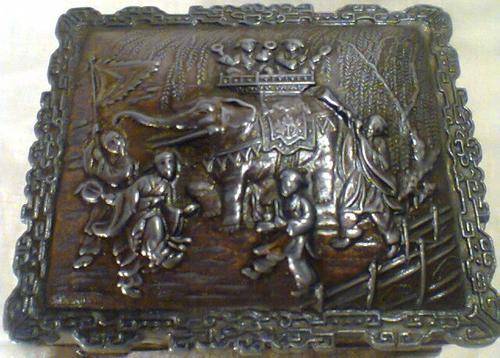 A Old Vintage Wood lined Cigarette or Trinket Box. In Excellent Condition for it's AGE