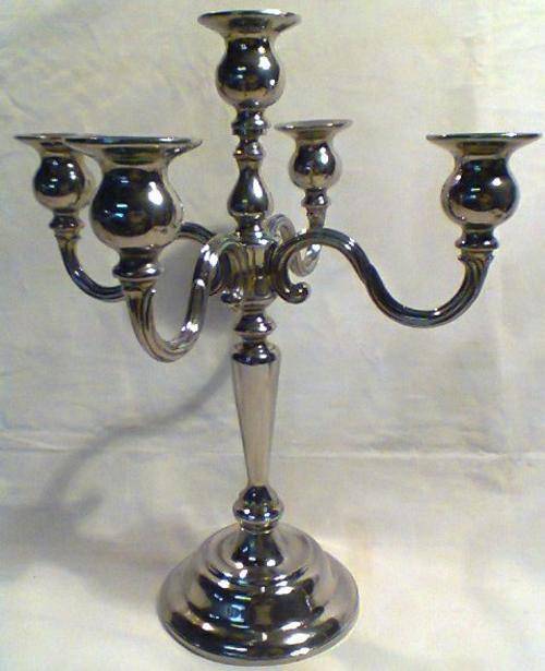 Bid Per One on Very old Vintage very Heavy 5 Candle Candlestick Plated for that romantic evening