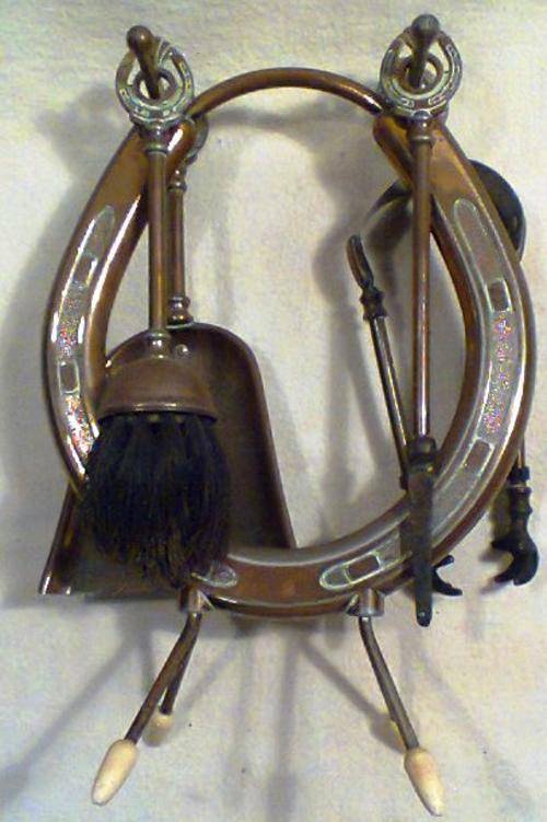 An Old Vintage Set. Made in England by " IANTHE " Impressive 'Horse Shoe' Set of Fireside Companion
