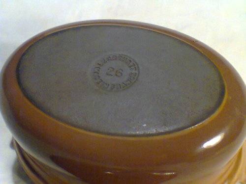 A Vintage 1950's " Le Creuset made in France No 26 " Brown Enamel oven Roasting Pot