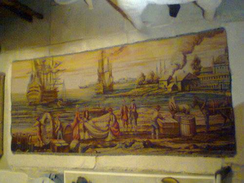 Awesome A Very Large Vintage Tapestry called "Vessels" Size: 700mm x 1600mm. In excellent condition.