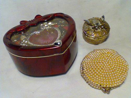 Awesome Jewellery Box spinning "CUPID" when Music is wound-up.Purl bag.Ornate Butterfly Trinket Box.