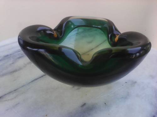Awesome Vintage Green Mariano Glass ashtray for the collector or the man cave.
